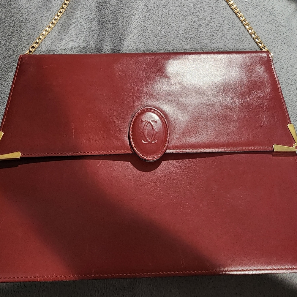 Cartier leather envelope clutch